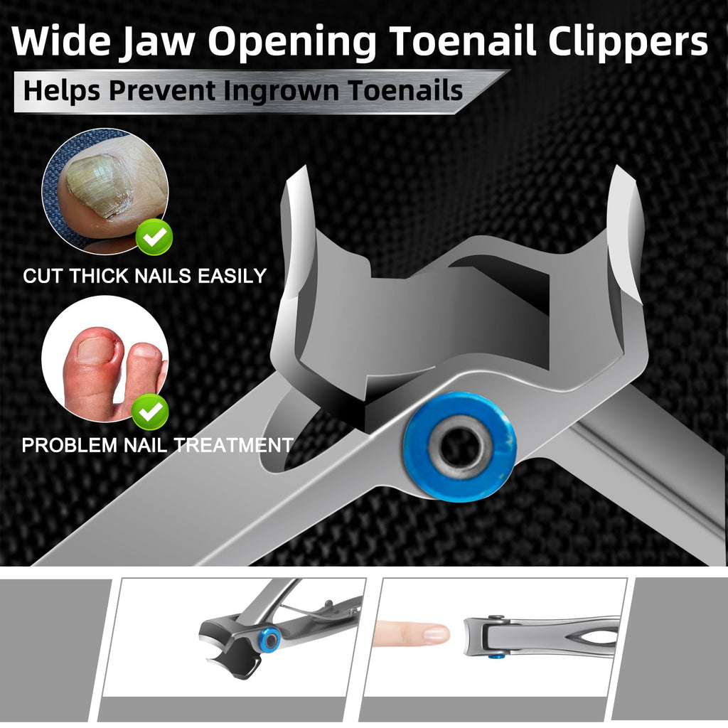 Werlla Werlla Toenail Clippers for Seniors Thick Toenails, Heavy Duty Toe Nail Clippers Adult Thick Nails Long Handle, Large Toenail Clippers for Thick Nails 8Pcs