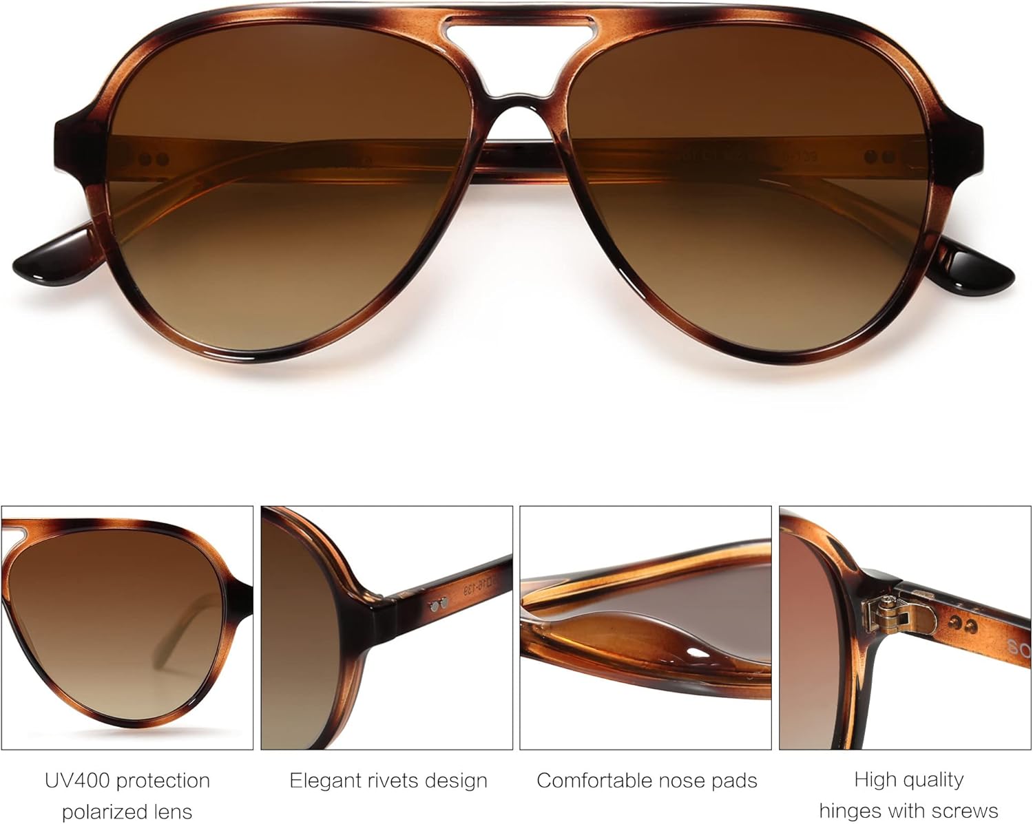 SOJOS Classic Polarized Aviator Sunglasses - Retro Trendy Shades for Men & Women | SJ2201