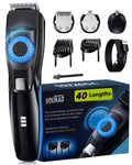 Voukad Beard Trimmer for Men, 120-Min Cordless Runtime, 0.5mm Precision Dial (40 Settings) - Constant Power Motor & IPX7 Waterproof Hair Clipper Kit with Detailer & Nose Trimmer, USB-C Quick Charge