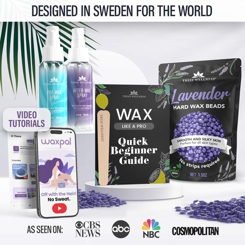 Tress Wellness Wax Beads - Safe for Skin - Dermatologically Tested - At-Home Kit for Bikini, Brazilian & Full Body - Variety 1.3lb