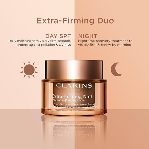 Clarins Extra-Firming Day Moisturizer SPF 15 - Firming Anti-Aging Face Cream with Collagen & Niacinamide | All Skin Types