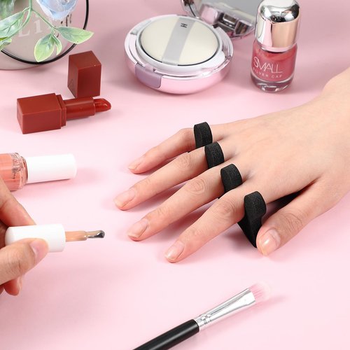 Mumufy 250 Pairs Black 500 Pcs Sponge Toe Separators Kit for Pedicure - Soft Toe Spacers, Finger Dividers for Nail Art Painting, Manicure, Toenail Polishing, Spa Treatment for Women