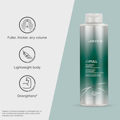 Joico JoiFULL Volumizing Shampoo - Add Instant Body & Shine for Fine, Thin Hair | Long-Lasting Fullness