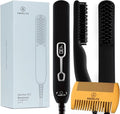 Aberlite EDC Heated Beard Straightening Brush - Professional Grooming Tool for 0.5 Inch+ Beards | Black