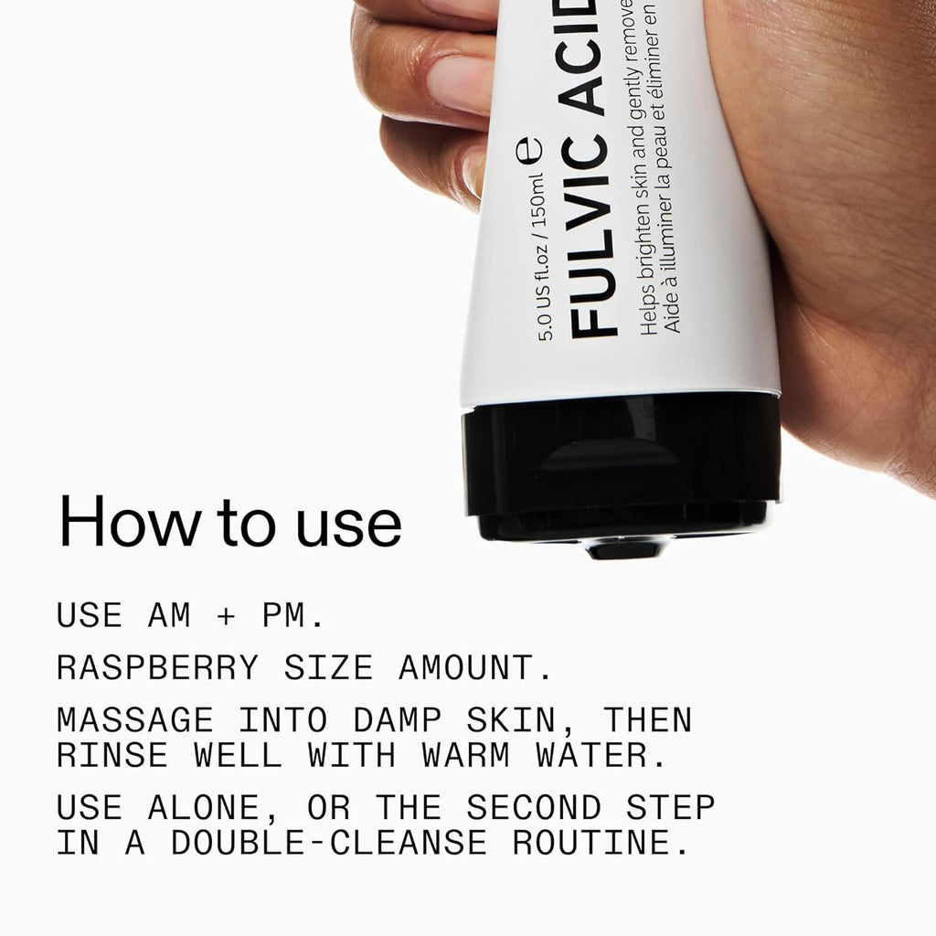 The INKEY List Fulvic Acid Cleanser - Brightening Makeup Remover | 5 Fl Oz, Fragrance-Free, All Skin Types