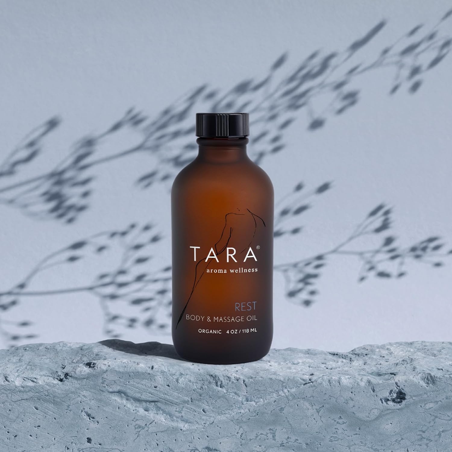 TARA Spa Therapy Massage Oil - Premium Organic Relaxation Blend with Lavender & Chamomile, 4 oz