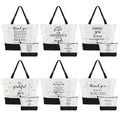 IANFEPH 12 Pcs Thank You Canvas Tote Bag for Women Mother's Day Gifts Bags Inspirational Makeup Bag with Zipper Employee Appreciation Tote Bags for Mom Nurse Teacher Lady Team Coworker