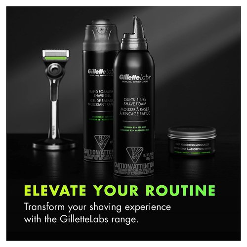 Gillette Labs Quick Rinse Lightweight Shave Foam for Men, Shaving Foam that Helps Protect the Skin, 8.1 OZ