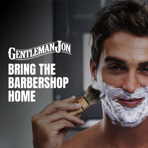 Gentleman Jon 100% Black Badger Hair Shaving Brush for Men – Premium Ergonomic Shave Lather Brush for Wet Shave Using Shaving Cream & Soap – Ideal for Safety Razor, Double Edge Razor & Straight Razors