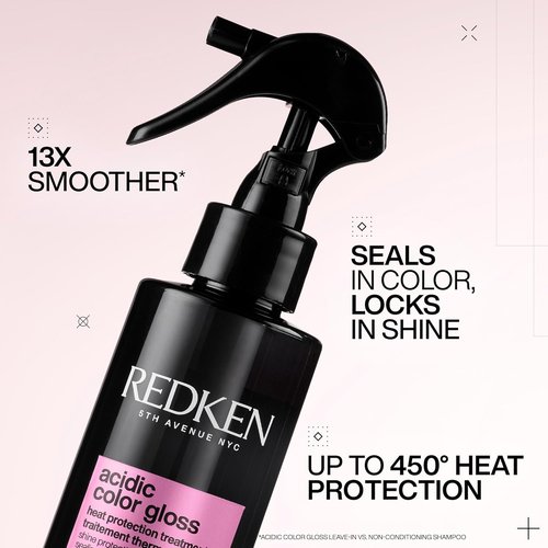 Redken Acidic Color Gloss Set - Shampoo, Conditioner & Heat Protection Spray for Color-Treated Hair