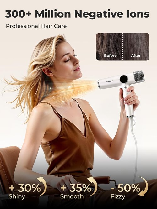 Skiennix Professional Ionic Hair Dryer - High-Speed with Digital Display & Magnetic Diffuser | Lightweight, Low Noise