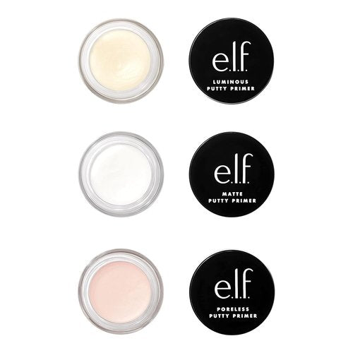 e.l.f. Cosmetics Putty Primer Trio - Poreless, Matte & Luminous Finish | Travel Size, 0.14 Oz Each