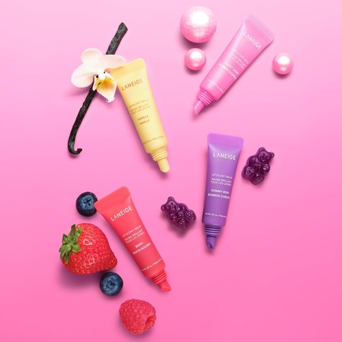 LANEIGE Mini Lip Glowy Balm Set - Travel-Sized Tinted Lip Balms with Shea & Murumuru Butter | Hydrated, Glossy Lips (Pack of 2)