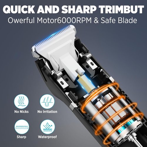 Electric Razor for Men: 2-in-1 Beard & Nose Hair Trimmer for Men - IPX7 Waterproof Shavers for Temple Groin Body Ear Hairs Trimmer - Best Gifts for Husband