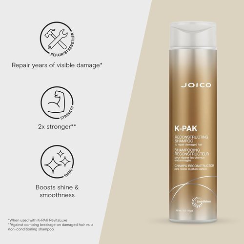 Joico K-PAK Daily Reconstructing Shampoo - Repair Damaged Hair & Prevent Breakage | Boost Shine with Keratin & Guajava Extract