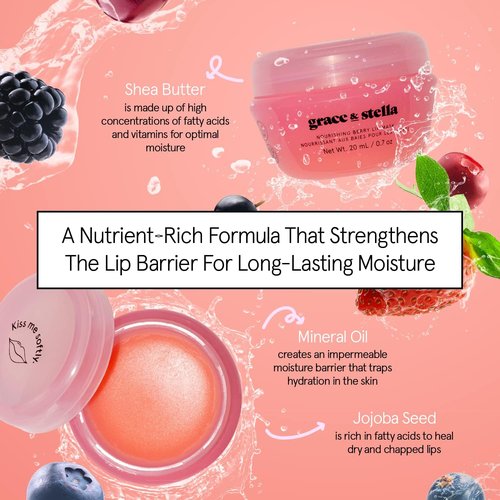 Grace & Stella Lip Butter - Hydrating Lip Balm & Nourishing Lip Mask - Travel Size (1-Pack)