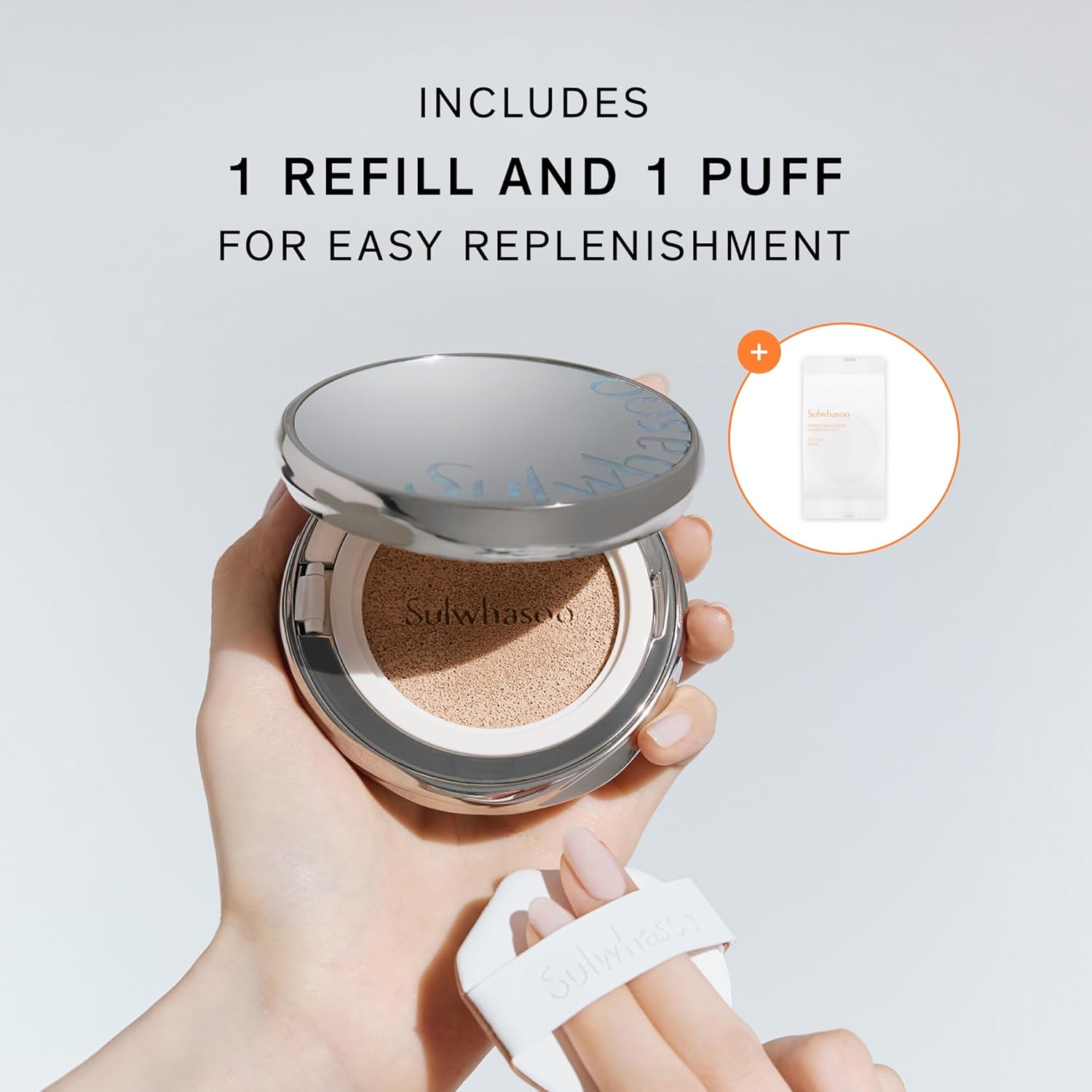 Sulwhasoo Perfecting Cushion SPF 46 - Lightweight, Long-Lasting Foundation | Evens Skin Tone & Blurs Imperfections | Semi-Matte Finish