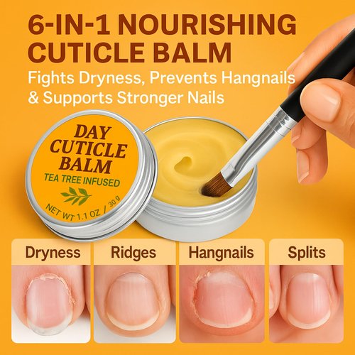 KmaxShip Tea Tree Oil Nail & Cuticle Balm - Cuticle Cream & Butter for Dry, Damaged Cuticles - Cuticle Healing Treatment, Moisturizer & Softener, 1.1 OZ, 1 Pack