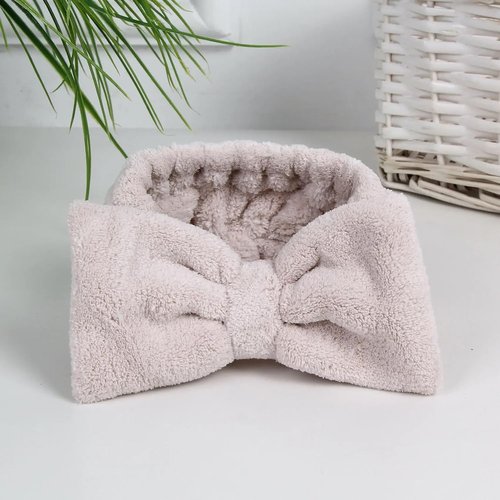 Skincare Microfiber Headbands by Spa - Soft, Stretchable Makeup & Yoga Hair Bands - Washable Terry Cloth, Cute Bowtie Design, 5-Pack