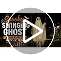 Large 6FT White Swinging Ghost Halloween Yard Decor with 8 Light Modes & Timer