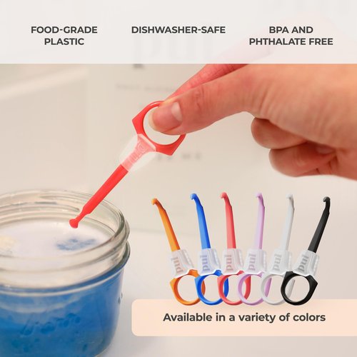 PUL Pack of 2 2-in-1 Invisalign Chewies and Aligner Removal Tool for Clear Aligners, Retainers and Trays - Reusable Invisalign Accessory with Chewy and Remover Hook - Travel Size Seating Tool - Black
