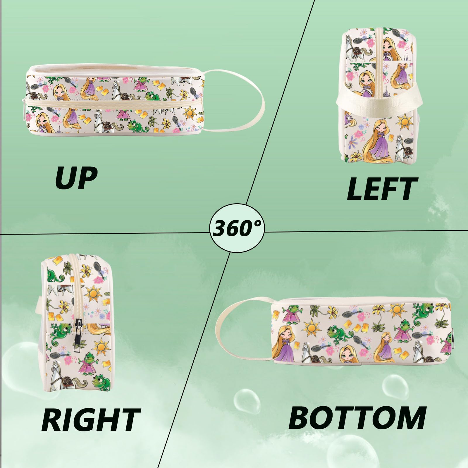 WZMPA Princess Hair & Sun Cosmetic Bag Fairy Tales Fans Gift You Are Braver Stronger Beautiful Than You Know Hair Movie Makeup Zipper Pouch Bag (Always Hair-CMB)