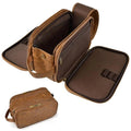 RPBHY Toiletry Bag for Men,Large Leather Dopp Kit & Travel Organizer, Water-Resistant Shaving Bag for Traveling Gift for Him (Brown)