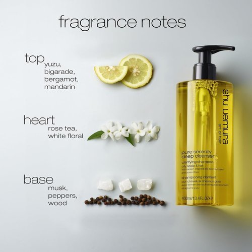 Shu Uemura Art of Hair Pure Serenity Clarifying Shampoo - Balances Oil & Removes Buildup | 13.4 Fl Oz