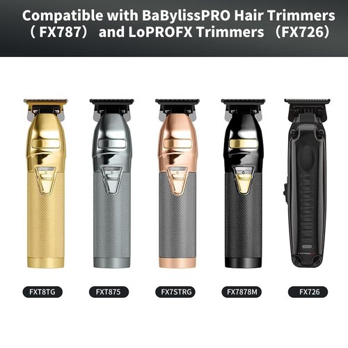 FX707B2 Trimmer Blades Replacement for Men, Deep Tooth T Blade Compatible with DLC 2.0 BaBylissPRO Hair Trimmers FX787 and LoPROFX Trimmers FX726, Black, 2 Pack