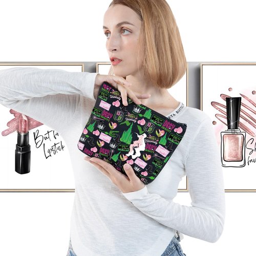 LEVLO Witch Musical Cosmetic Bag Music Movie Fans Gift Witch Makeup Zipper Pouch Bag Theater Music Merch(DEFY Black)