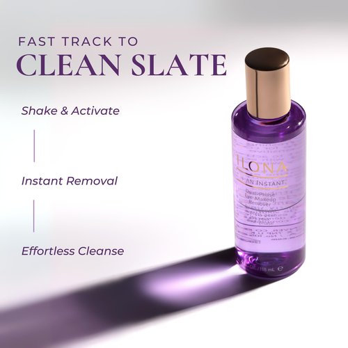 ILONA In an Instant Eye Makeup Remover | Dual-Phase, Oil-Free Cleanser for Waterproof Makeup | Gentle, Hydrating, Ophthalmologist-Approved | For Sensitive Eyes & All Skin Types | 4.0 oz
