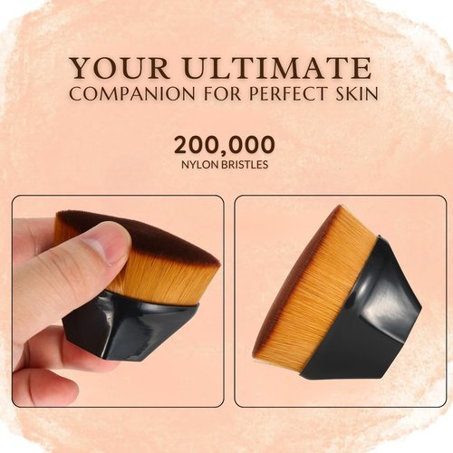 Foundation Brush for Makeup – Professional Kabuki, Bronzer, Body, Contour, and Blush Brush – Soft Make Up for Face and Body Blending – Vegan Bristles for Smooth, Even Application