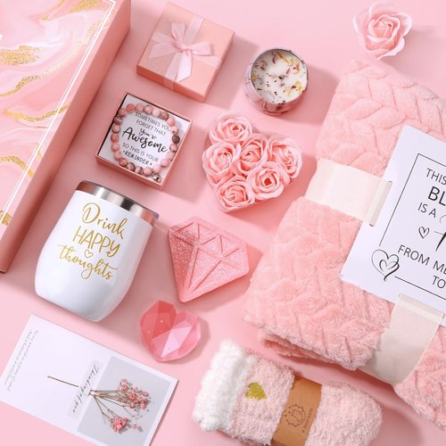 Skiennix Spa Gift Set - Relaxing Self-Care Package with Blanket | Perfect Mother's Day Gift for Women