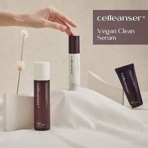 Vegan Clean Serum - Moisturizing Facial Serum with Panthenol & Madecassoside | Non-Greasy, 1.01 Fl Oz