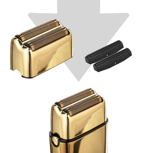 OXSITO 1Pack Golden Pro Replacement Foil and Cutters for Babylis FXFS02 Series MetalFX Double Foil Shavers