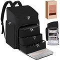 DERSTUEWE Professional Nail Polish Organizer Backpack, Black Storage Case with Multiple Compartments, Portable Travel Carrying Bag for Nail Art Supplies