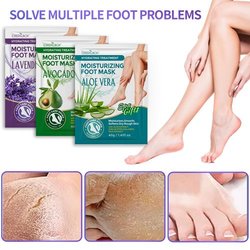 5 Pack Moisturizing Foot Mask,Hydrating Foot Masks for Dry Cracked Feet,Moisturizing Socks Dry Skin Moisturizer for Soft and Smooth Touch Feet,Foot Care Spa Gifts for Women Men Easter Basket Stuffers