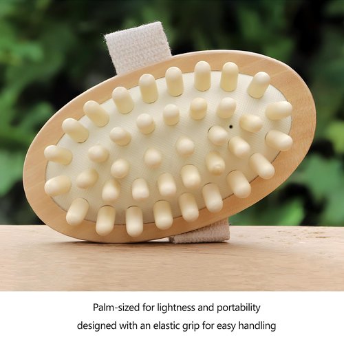 Kootinn 2 Pack Natural Wooden Anti Cellulite Massager Wood Hand-Held Massager Body Brush Muscle Relax Sauna Spa Head Massage Brush