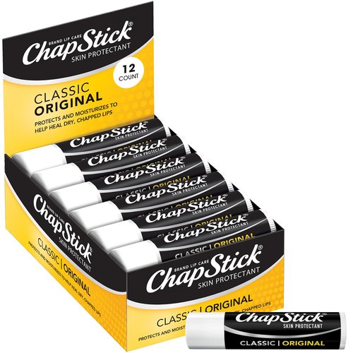 ChapStick Classic Original Lip Balm - 12-Count Moisturizer for Dry Lips | 0.15 Oz Each