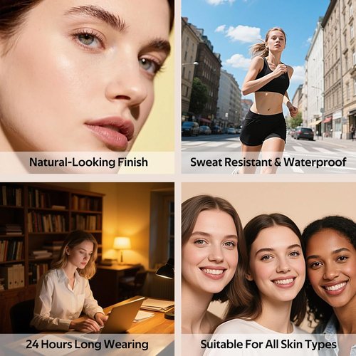 KIMUSE Color Changing Foundation - 4-in-1 Smart Shade Makeup | Waterproof & Long-Lasting Tinted Moisturizer for All Skin Tones