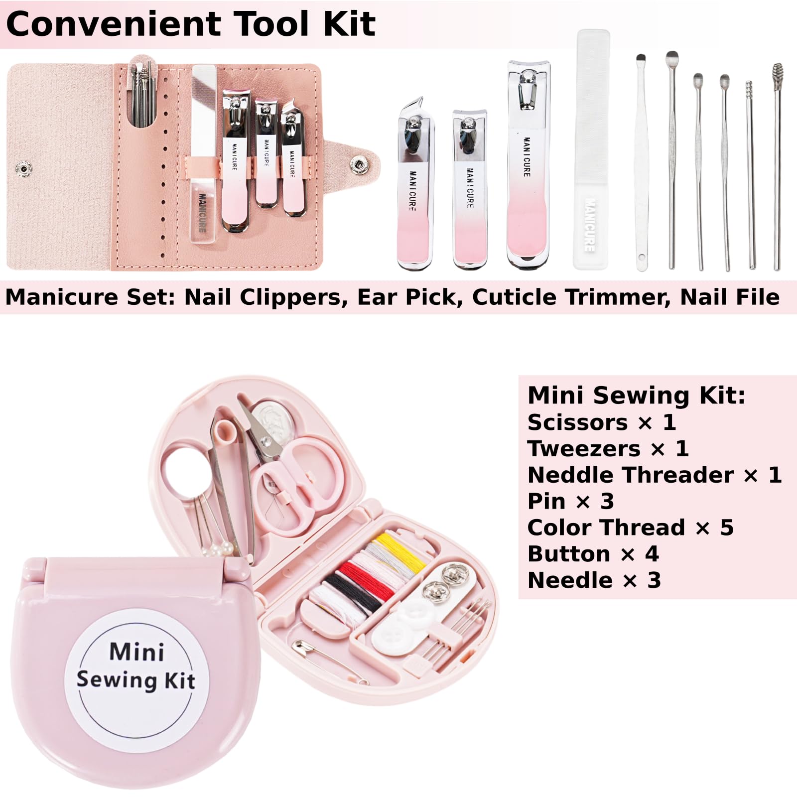Wedding Day Emergency Kit for Bride, 39 Pc Essential Items for Brides Daily Use Women Wedding Gift, Travel Kit Personal Care Survival Set with Bride Makeup Bag - Wedding Emergency Kit Supplies (Pink)