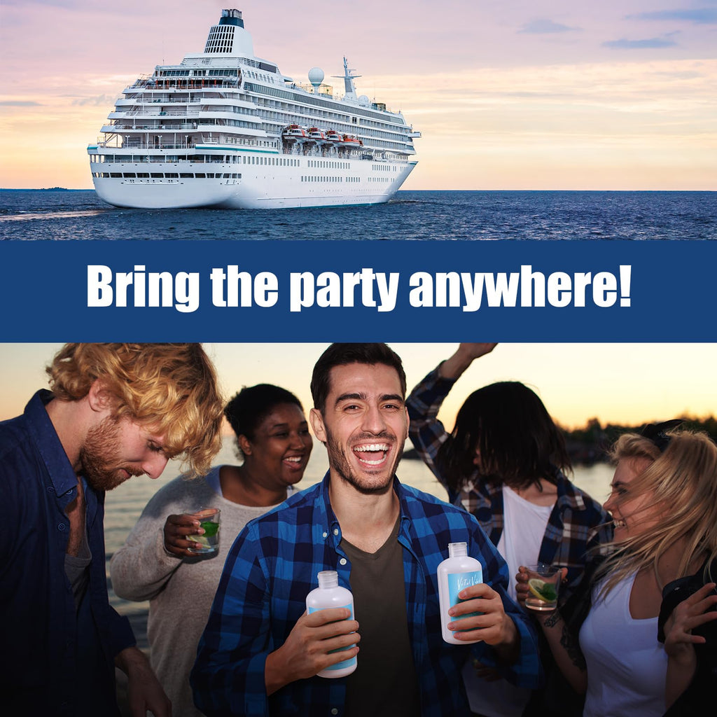 VORIGY Leak-Proof Cruise Bottle Plastic Container - Fake Shampoo Bottle for Cruise Ships | Discreet Beverage Flasks for Cruises, Concerts, Beach - (1 pack/Blue)