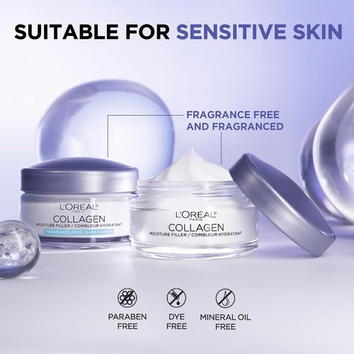 L’Oreal Paris Collagen Daily Face Moisturizer - Anti-Aging Cream for Wrinkle Reduction | 1.7 oz