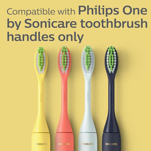 Philips One by Sonicare Electric Toothbrush Heads - 2 Pack, Mango Yellow, Up to 6 Month Supply