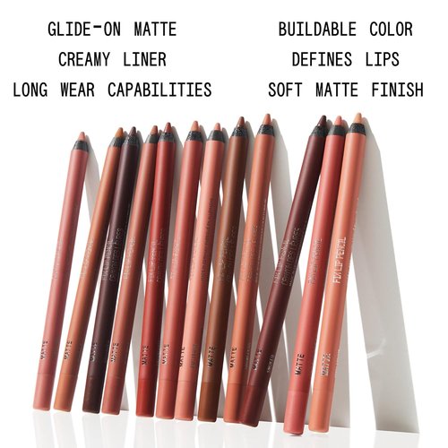 About-Face Matte Fix Lip Pencil - Long-Wear Creamy Matte Lip Liner with Hyaluronic Acid | Vegan & Cruelty-Free - 0.042 oz (Rosewood)