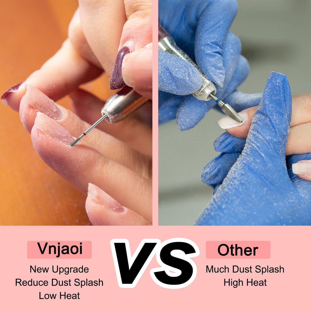 Vnjaoi 2Pcs Diamond Nail Drill Bits Carbide Conical Micro Cuticle Remover Bit Russian Electric File Bits for Under Nail Dead Skin Cleaning Cuticle Remove Nail Art Design Manicure and Pedicure