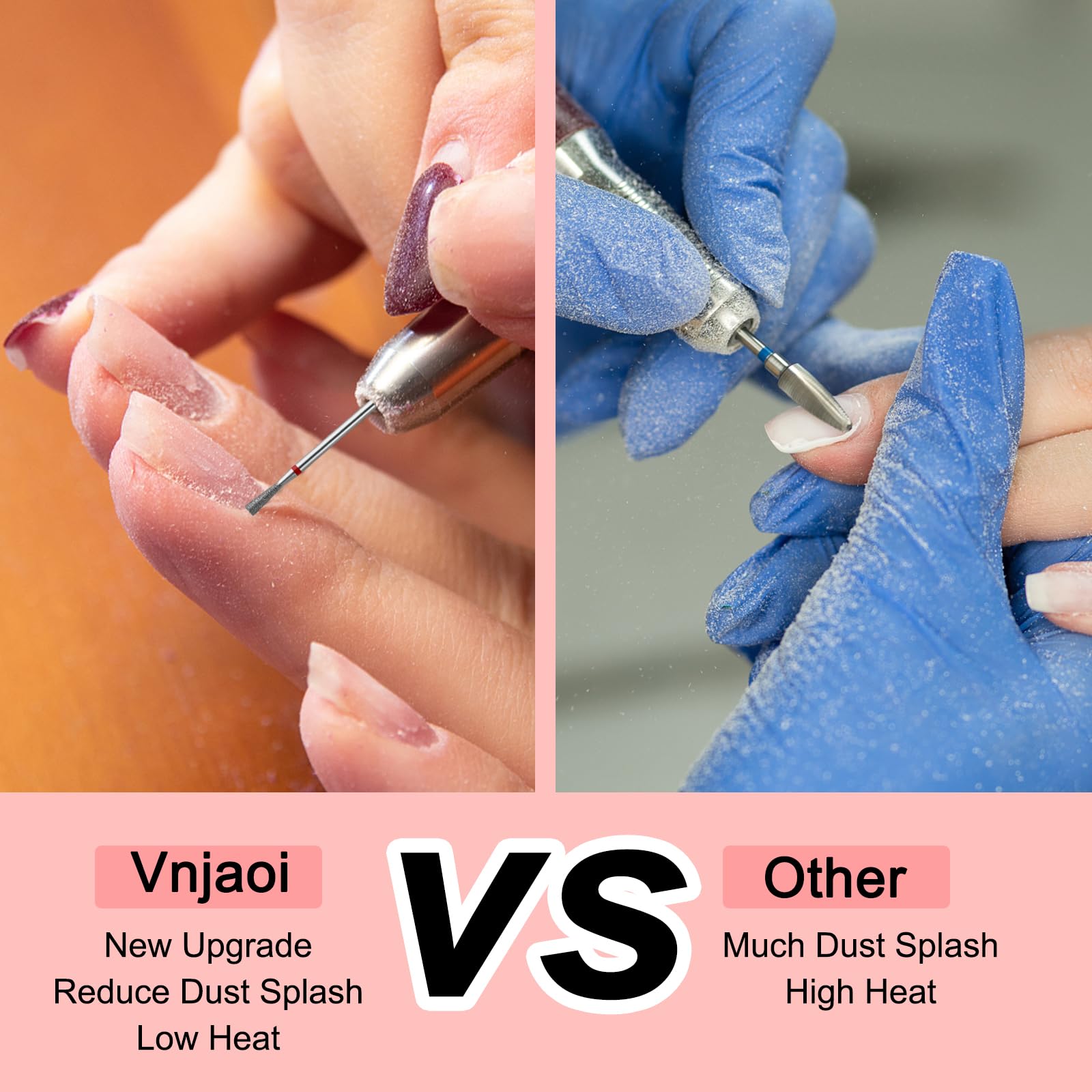 Vnjaoi 2Pcs Diamond Nail Drill Bits Carbide Conical Micro Cuticle Remover Bit Russian Electric File Bits for Under Nail Dead Skin Cleaning Cuticle Remove Nail Art Design Manicure and Pedicure