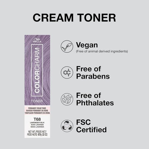 COLORCHARM Permanent Crème Hair Toner - Paraben-Free, Gluten-Free & Vegan | 2 oz