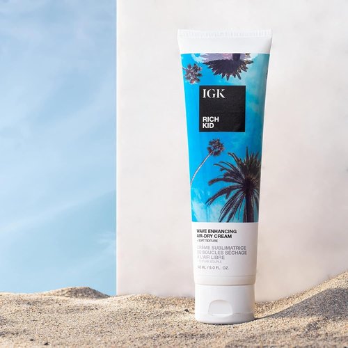 IGK RICH KID Wave Enhancing Air-Dry Cream - Hold, Texture & Shine | Vegan & Cruelty-Free