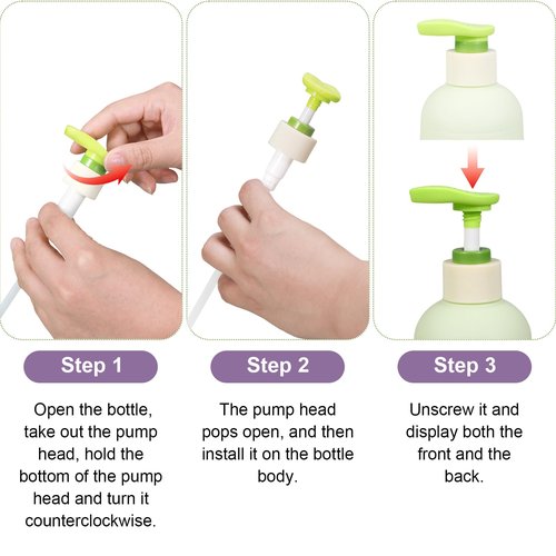 ASEVAT Plastic Pump Bottle13.5 oz Empty Shampoo Pump Bottles Dispenser 3 Pack Portable Hand Soap Dispenser Leak Proof Empty Travel Shampoo Bottle Shampoo and Conditioner Dispenser